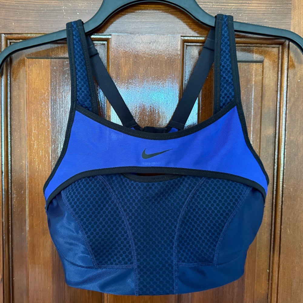Nike Royal Blue and Black Sports Bra